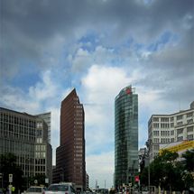Potsdamer Platz under a cloudy sky