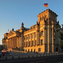 Reichstag building at sundown
