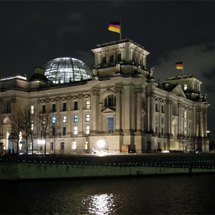 Reichstag building at night