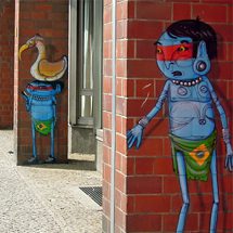 Urban art on Buelowstrasse in Berlin-Schoeneberg